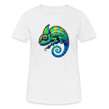 Chamäleon - Frauen T-Shirt atmungsaktiv - Weiß - Vorne - AI Model Female 172 dark (172cm)