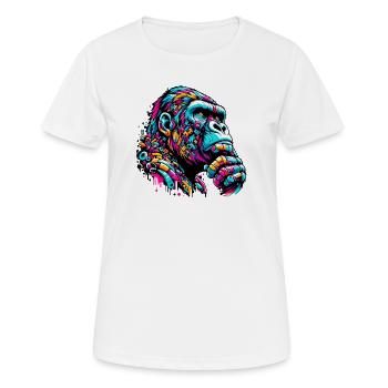 Gorilla - Frauen T-Shirt atmungsaktiv - Weiß - Vorne - AI Model Female 172 dark (172cm)