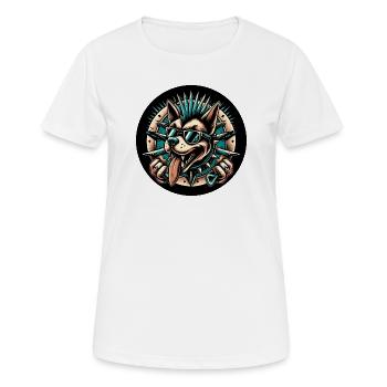Punk Dog - Frauen T-Shirt atmungsaktiv - Weiß - Vorne - AI Model Female 172 dark (172cm)