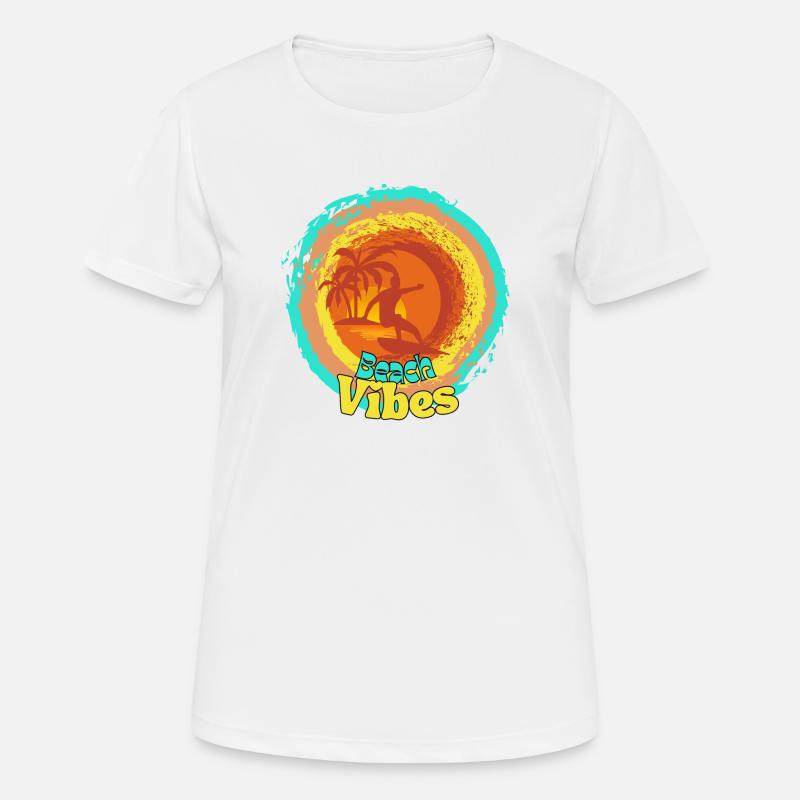 Beach Surfing Sunset Design - Women's Breathable T-Shirt - white
