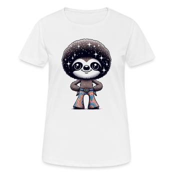 Disco-Faultier: Sternennacht Groover - Frauen T-Shirt atmungsaktiv - Weiß - Vorne - AI Model Female 172 dark (172cm)