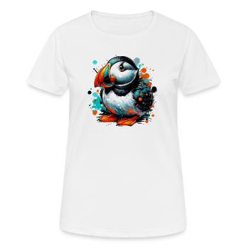 Papageitaucher - Frauen T-Shirt atmungsaktiv - Weiß - Vorne - AI Model Female 172 dark (172cm)