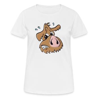 Chien cochon - oups - T-shirt respirant Femme - blanc - Devant - AI Model Female 172 dark (172cm)