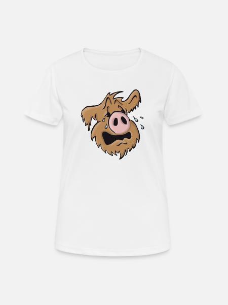 Schweinehund heulend - Frauen T-Shirt atmungsaktiv - Weiß