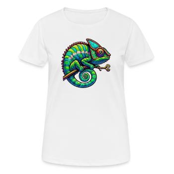 Caméléon - T-shirt respirant Femme - blanc - Devant - AI Model Female 172 dark (172cm)