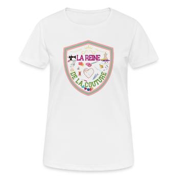 Reine de la couture. Couturière. Machine à coudre. - T-shirt respirant Femme - blanc - Devant - AI Model Female 172 dark (172cm)