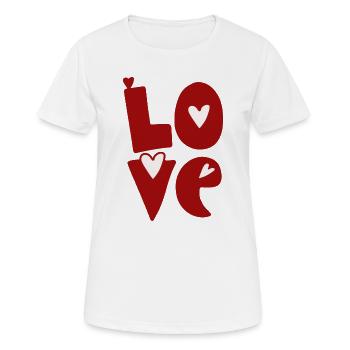 Design d’amour avec des cœurs dans la lettre - T-shirt respirant Femme - blanc - Devant - AI Model Female 172 dark (172cm)