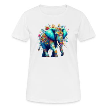 Éléphant - T-shirt respirant Femme - blanc - Devant - AI Model Female 172 dark (172cm)