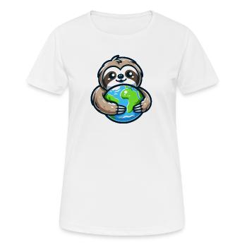 Embrace the Earth Sloth - Women's Breathable T-Shirt - white - Front - AI Model Female 172 dark (172cm)