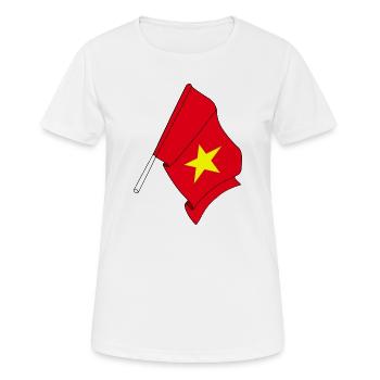 Drapeau du Vietnam - T-shirt respirant Femme - blanc - Devant - AI Model Female 172 dark (172cm)