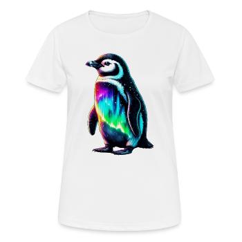 Aurora Borealis Pinguin - Frauen T-Shirt atmungsaktiv - Weiß - Vorne - AI Model Female 172 dark (172cm)