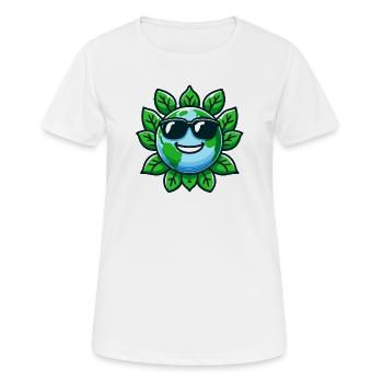 Cool Planet: Die umweltfreundliche Erde - Frauen T-Shirt atmungsaktiv - Weiß - Vorne - AI Model Female 172 dark (172cm)