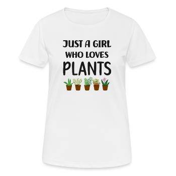 Juste une fille qui aime les plantes - T-shirt respirant Femme - blanc - Devant - AI Model Female 172 dark (172cm)