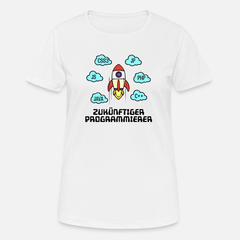 Développeur de code CSS Programmeur C++ Java Php - T-shirt respirant Femme - blanc