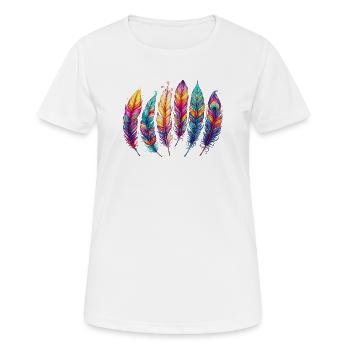 Plume plume stylo stylos - T-shirt respirant Femme - blanc - Devant - AI Model Female 172 dark (172cm)
