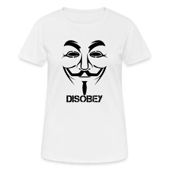 Disobey Anonymous - Frauen T-Shirt atmungsaktiv - Weiß - Vorne - AI Model Female 172 dark (172cm)