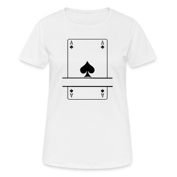 Carte à jouer As de pique avec espace de bannière - T-shirt respirant Femme - blanc - Devant - AI Model Female 172 dark (172cm)