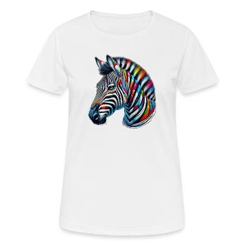 Zebra - Frauen T-Shirt atmungsaktiv - Weiß - Vorne - AI Model Female 172 dark (172cm)