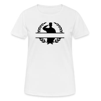 Hommage au soldat en couronne de laurier - T-shirt respirant Femme - blanc - Devant - AI Model Female 172 dark (172cm)