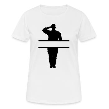 Gruß des Respekts Banner - Frauen T-Shirt atmungsaktiv - Weiß - Vorne - AI Model Female 172 dark (172cm)