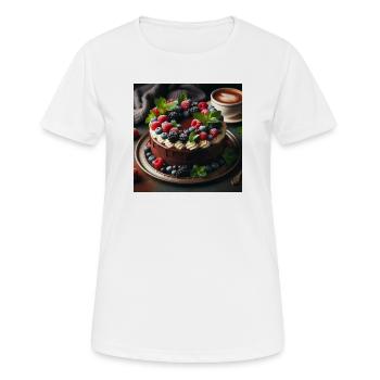 Chocolate and berries cake - Women's Breathable T-Shirt - white - Front - AI Model Female 172 dark (172cm)