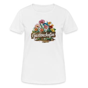Responsable de jardin de jardinage - T-shirt respirant Femme - blanc - Devant - AI Model Female 172 dark (172cm)