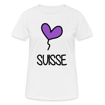 SWITZERLAND. COUNTRY. GENEVA. SWITZERLAND. HUMOR. COUNTRY - Women's Breathable T-Shirt - white - Front - AI Model Female 172 dark (172cm)