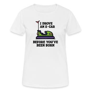 Energy Storage Statement Refueling Electricity E-car - Women's Breathable T-Shirt - white - Front - AI Model Female 172 dark (172cm)