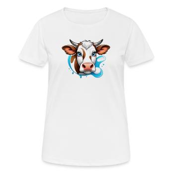 Alpine Cow Charm - Women's Breathable T-Shirt - white - Front - AI Model Female 172 dark (172cm)