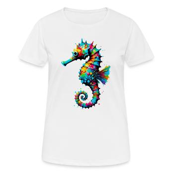 Seepferdchen - Frauen T-Shirt atmungsaktiv - Weiß - Vorne - AI Model Female 172 dark (172cm)
