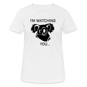 Koala vous regarde - T-shirt respirant Femme - blanc - Devant - AI Model Female 172 dark (172cm)