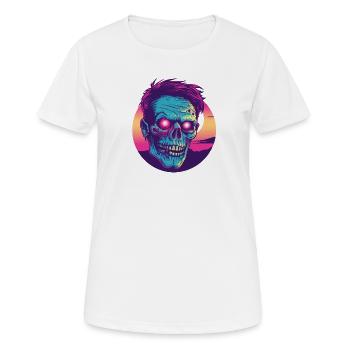 Zombie synthwave 2 - T-shirt respirant Femme - blanc - Devant - AI Model Female 172 dark (172cm)