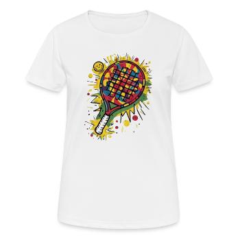 Padelschläger | Lustiges Padel T-Shirt - Frauen T-Shirt atmungsaktiv - Weiß - Vorne - AI Model Female 172 dark (172cm)