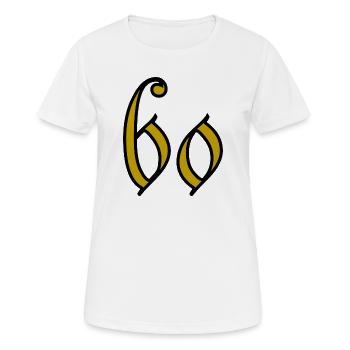 60. 60 ANS. 60e ANNIVERSAIRE. ANNIVERSAIRE 60 ANS. - T-shirt respirant Femme - blanc - Devant - AI Model Female 172 dark (172cm)