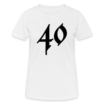 40. 40 ANS. 40e ANNIVERSAIRE. ANNIVERSAIRE 40 ANS. - T-shirt respirant Femme - blanc - Devant - AI Model Female 172 dark (172cm)