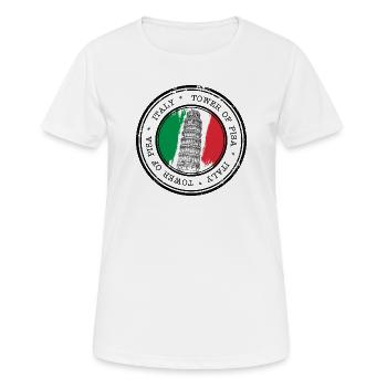 Tour de Pise - T-shirt respirant Femme - blanc - Devant - AI Model Female 172 dark (172cm)
