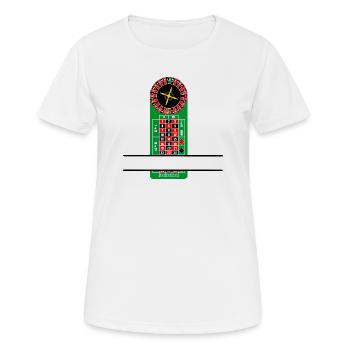 Roulette Cylinde und Tisch-Casino-Banner - Frauen T-Shirt atmungsaktiv - Weiß - Vorne - AI Model Female 172 dark (172cm)