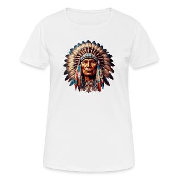 Amerikanischer Indianer Amerikanische Rote Haut - Frauen T-Shirt atmungsaktiv - Weiß - Vorne - AI Model Female 172 dark (172cm)