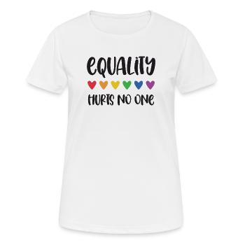 Mois de la fierté LGBT - L’égalité ne fait de mal à personne - T-shirt respirant Femme - blanc - Devant - AI Model Female 172 dark (172cm)