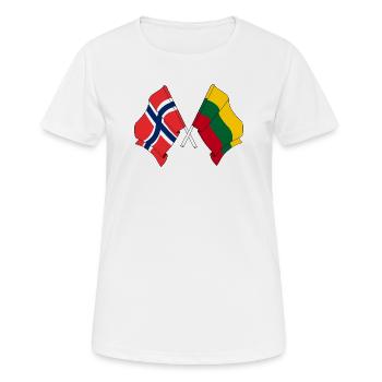 Flag Norway, flag Lithuania - Women's Breathable T-Shirt - white - Front - AI Model Female 172 dark (172cm)