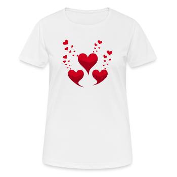Rote Herzen - Frauen T-Shirt atmungsaktiv - Weiß - Vorne - AI Model Female 172 dark (172cm)
