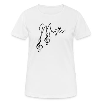 Notes de musique - T-shirt respirant Femme - blanc - Devant - AI Model Female 172 dark (172cm)