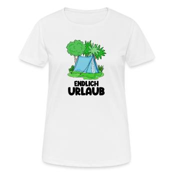 Zelt Urlaub Urlauber Zelten - Frauen T-Shirt atmungsaktiv - Weiß - Vorne - AI Model Female 172 dark (172cm)