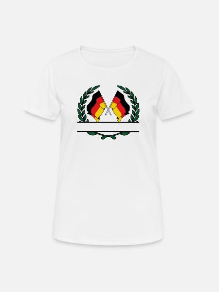 Fahnen Deutschland Lorbeerkranz Banner - Frauen T-Shirt atmungsaktiv - Weiß