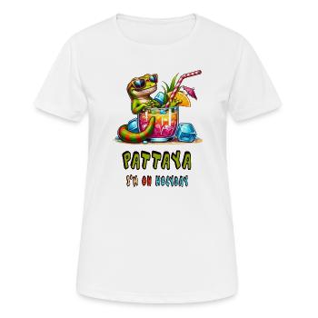 Gecko Pattaya Thailand Design - Frauen T-Shirt atmungsaktiv - Weiß - Vorne - AI Model Female 172 dark (172cm)