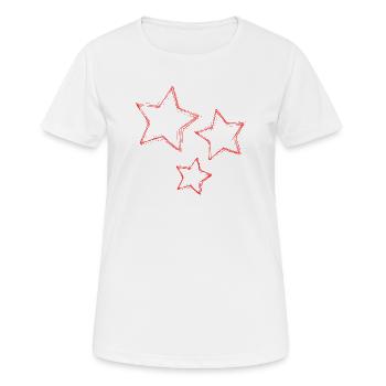 ETOILE. ETOILES. FÊTE. ANNIVERSAIRE. NOËL - T-shirt respirant Femme - blanc - Devant - AI Model Female 172 dark (172cm)