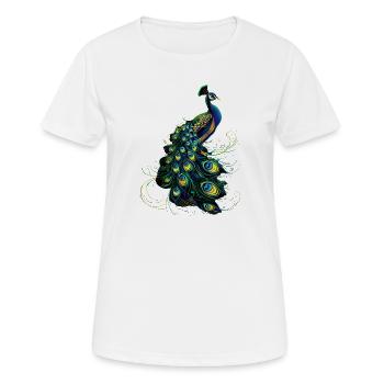 Paon Bleu Paon Roue De Paon Roue Paon Roue De Paon - T-shirt respirant Femme - blanc - Devant - AI Model Female 172 dark (172cm)