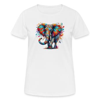 Éléphant - T-shirt respirant Femme - blanc - Devant - AI Model Female 172 dark (172cm)