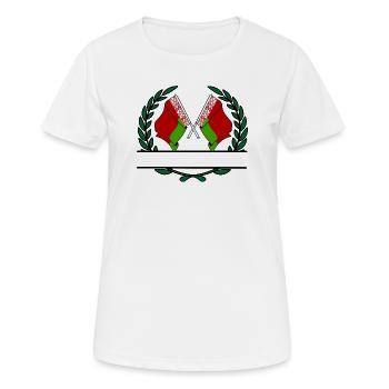 Drapeaux Biélorussie couronne de laurier bannière - T-shirt respirant Femme - blanc - Devant - AI Model Female 172 dark (172cm)