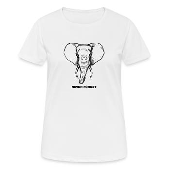 Elephant - Never forget - Women's Breathable T-Shirt - white - Front - AI Model Female 172 dark (172cm)